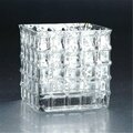 Diamond Star 4.5 x 4.5 x 4.5 in. Square Glass Candle Holder, Silver 57056